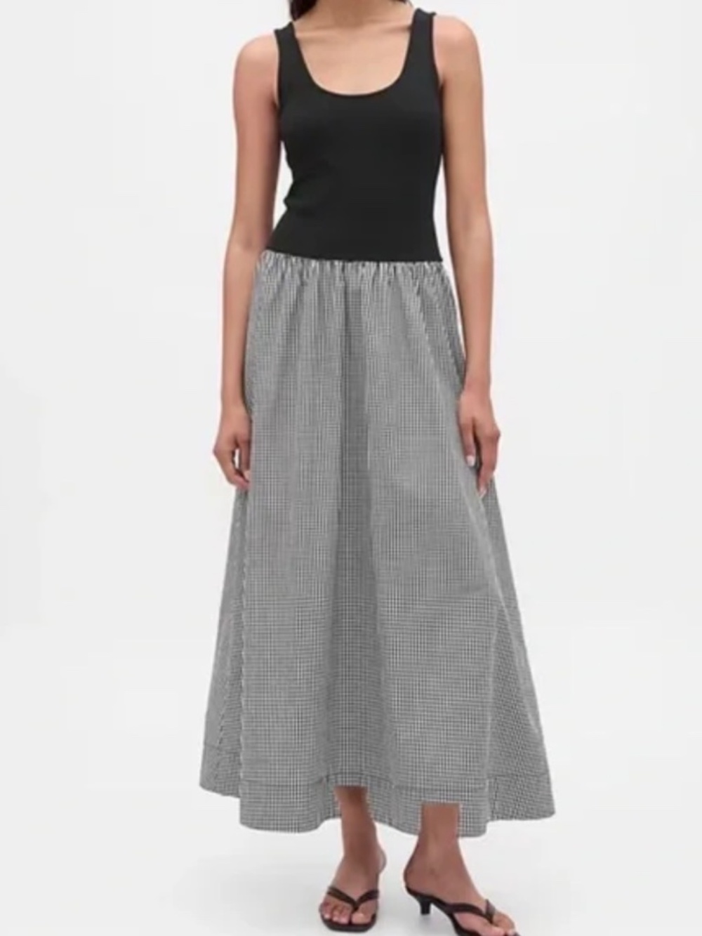 Gap - Mixed Media Drop-Waist Maxi Dress
